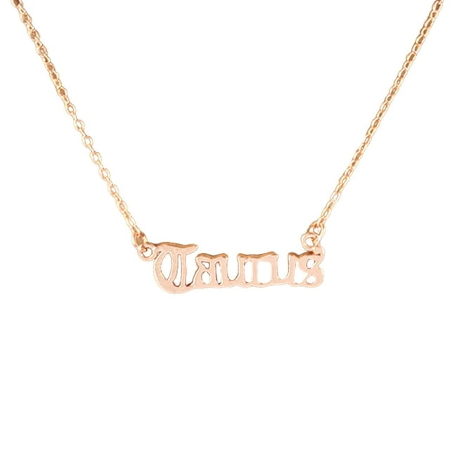 Qarigey Doce signos del zodiaco, collar con letras del zodiaco, joyería exquisita, colgante de cadena para amantes, regalos del Festival, oro Type1 NO1