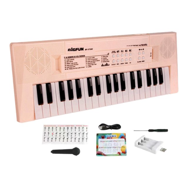 Piano con teclado para niños, piano electrónico de 37 teclas, juguetes de piano con teclado musical, juguete con sonido, juguete educativo musical