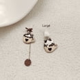 thumbnail image 4 of Pendientes de diseño propio con forma de taza de té y gatito, con forma de aguja de plata S925, largos y asimétricos con borlas H5655, 4 of 5