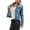 Blue, variant on Yangnuo Womens Trendy Slim Fit Denim Jacket 2025 Fall Winter Women Casual Fashion Jacket Long Jean Coat Bead Outwear Overcoat