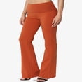 thumbnail image 3 of Pantalon de Yoga Décontracté pour Femmes Grande Taille, Basique, Taille Repliable, Confortable, en Coton Extensible, Coupe Bootcut, 3 of 7