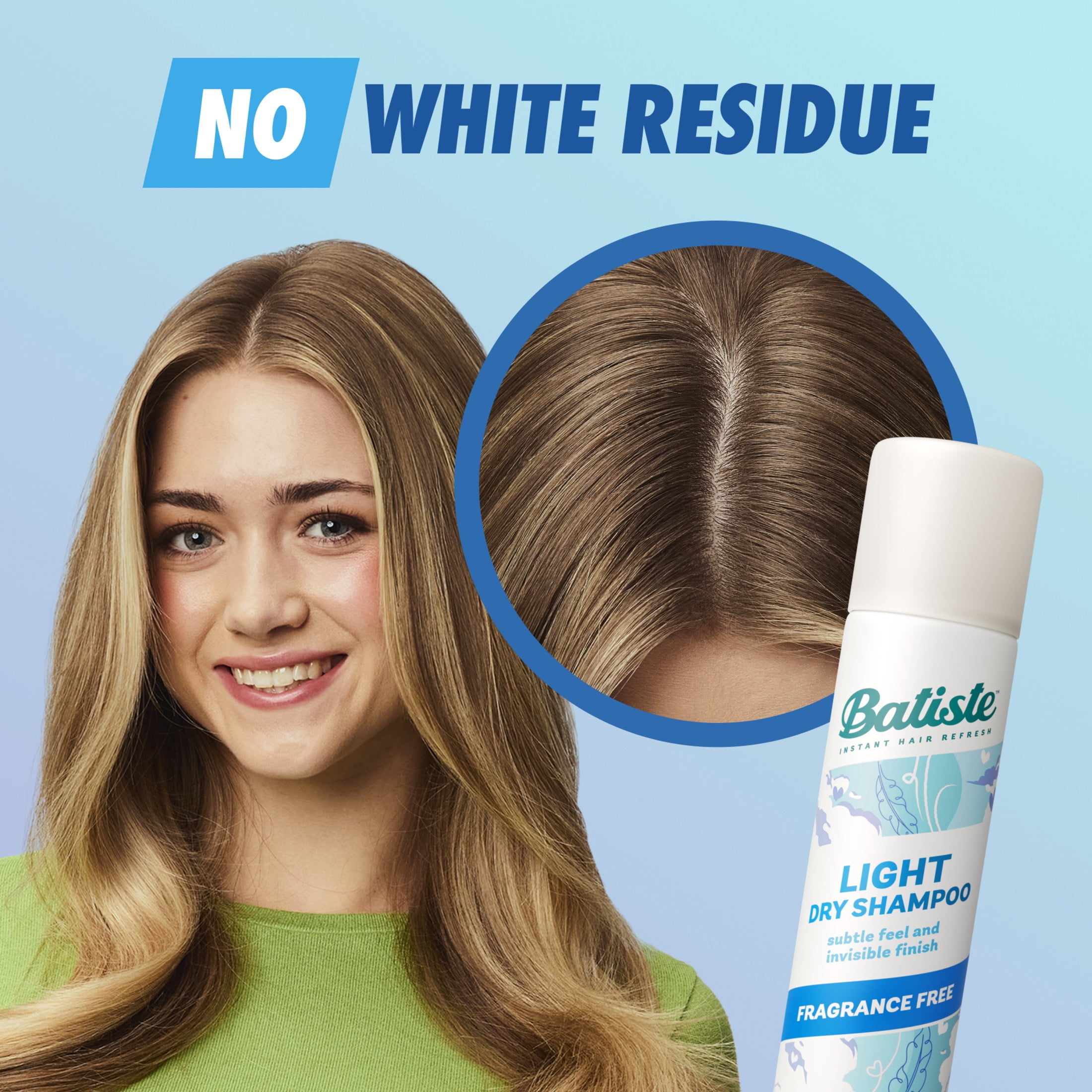 Batiste Light Fragrance Free Dry Shampoo, Absorbs Oil & Grease, 3.81 oz