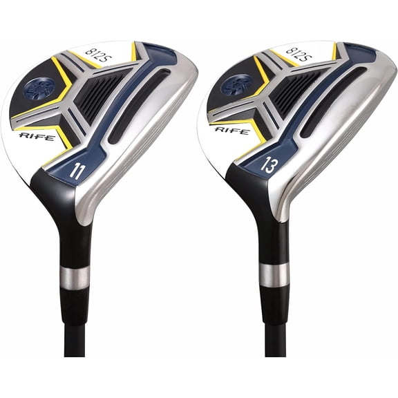 Senior Men's Rife 812s New Offset #11  #13 Fairway Metal Wood Clubs Set Right Handed Senior Flex with Men's Senior Size Black Pro Velvet Grips Fairway Wood Set   Head covers