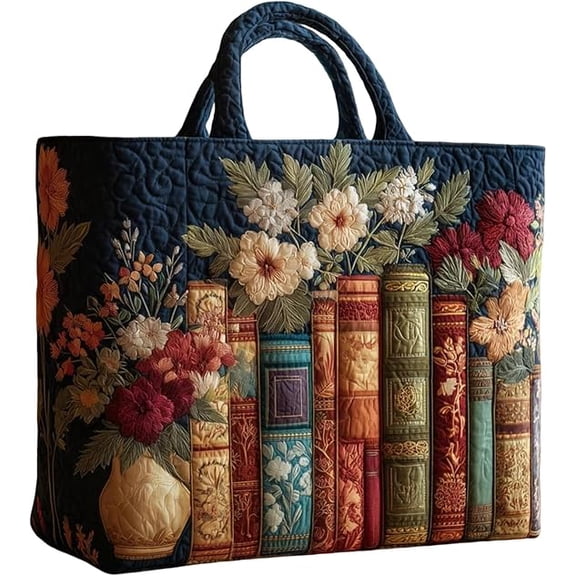 Quilted Tote Bag,Quilted Purses for Women,Vintage Tote Bag,Cotton Shoulder Hobo Bag,Casual Handbag for Daily Shopping
