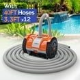 thumbnail image 3 of Ktaxon Gear Drive Automatic Suction Pool Cleaner for Above Ground & Inground Pools w/ 12 Grey Hoses, 1595C, Orange, 3 of 7