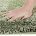 thumbnail image 3 of Unique Bargains Absorbent Bath Rug Non-Slip Plush Shaggy Bath Carpet Bath Mats Striped Green U-Shaped 20" x 20", 3 of 7
