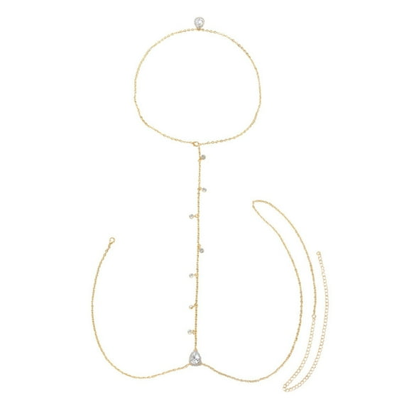 lanema Waist Chain Necklace Crystal Ornament Jewelry Chain Belt Belly Chain for Beach