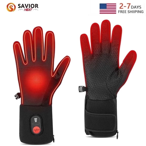 SAVIOR HEAT Upgraded Heated Glove Liners for Men & Women, Thin Rechargeable Gloves with Graphene Heating, Touchscreen Compatible, Fast Charge Warmth for Winter Sports & Outdoor Use