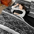 thumbnail image 4 of jejeloiu Southwestern Aztec Geometric 7-Piece Twin Bedding Sets,Boho Exotic Style Bedding Comforter Set,Gray Black Sheet Sets For Men Women,Super Cozy Room Decor Reversible, 4 of 8
