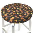 thumbnail image 3 of Balery Fast Food Fundas de asiento para taburete de bar redondo de tela de terciopelo ajustables que protegen de arañazos y manchas para sillas de 14 a 17 pulgadas.-12 inch, 3 of 7