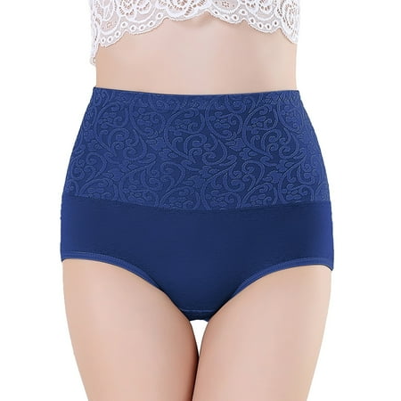 UAYOTSE Lace Cheeky Panties for Women Criss Cross Back Cute Floral Hipster Underwear L Blue