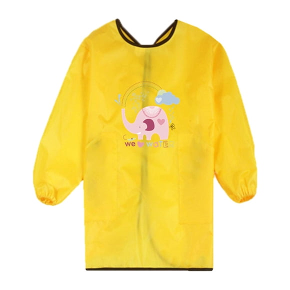 Delantales infantiles, babero de manga larga para manualidades, impermeable, bata de juego para niños Elefante S