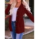 thumbnail image 4 of Suéter de Punto de Larga para Mujer, Otoño 2025, Cárdigan Abierto con Botones, Prenda Exterior Holgada Vino Tinto M, 4 of 8