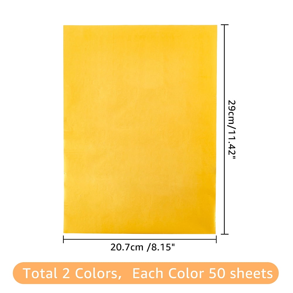 100 Sheets 2 Colors PET Stamping Hot Foil Paper Transfer Foil Paper Elegance Laser Printer Craft Paper Mixed Color 290x207x0.02mm 50 sheets/color