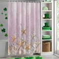 thumbnail image 4 of Shower Curtain, Beach Sea Star Sea Nut Shell Waterproof Shower Curtain Set with Hooks for Bathroom Showers,Stalls and Bathtubs,60x72In Pink Farm Wood Board, 4 of 9