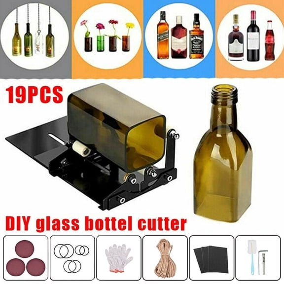 Tzdxfgl Adjustable Glass Bottle Cutter Kit Stainless Steel Square Round Glass Bottle Cutting Machine Set