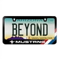 thumbnail image 2 of Ford Mustang Tri-Bar Stripe Black Metal License Plate Frame, 2 of 6