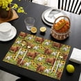 thumbnail image 3 of Green Highland Cow Sunflower Field Pattern Summer Placemats Table Placemats Set Of 6-Linen Kitchen Washable Placemats Table Mats 11.8"x17.7" Non-Slip Heat Resistant, 3 of 5