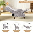 thumbnail image 6 of Recliner Chairs Push Back Set of 2 Upholstered Mid Century Wingback Armchairs Fabric Sofa Home Theater Couches Wood Legs Home Living Room Beige Pattern, 6 of 7