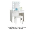 thumbnail image 5 of Hudi Makeup Vanity and Stool Set- 10 Lights- USB Power Outlet- White, 5 of 6