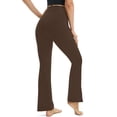 thumbnail image 2 of YYDGH Flare Yoga Pants for Women V Crossover High Waisted Pants Casual Workout Bell Bottom Leggings Sweatpants Coffee L, 2 of 8