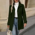 thumbnail image 4 of Stichou Women's Trench Coat Classic Single Breasted Lapel Windbreak Midi OuterWear With Belt Army Green L, 4 of 5