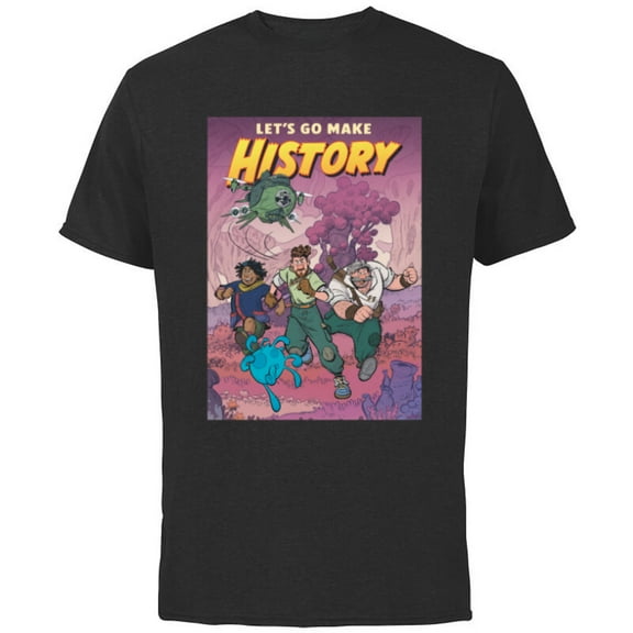 Disney Strange World Let’s Go Make History - Short Sleeve Cotton T-Shirt for Adults - Customized-Black