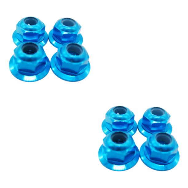 Vogacara 4 unids/set tuerca de bloqueo de rueda de aleación de aluminio para 1/10 WLtoys K949 hecha de aleación de aluminio. azul 2Conjunto