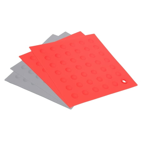 

Uxcell 4Pcs Silicone Trivet Mats/Hot Pads Pot Holder Non-Slip Heat Resistant Pot Coaster Table Mats Dish Drying Mat