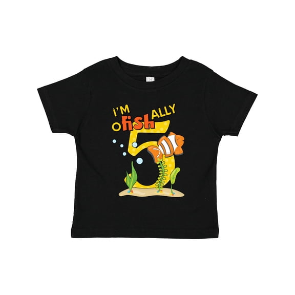 Inktastic I'm O-fish-ally Five Cute Clownfish Fifth Birthday Boys or Girls Toddler T-Shirt