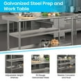 thumbnail image 4 of Emma + Oliver NSF Certified Stainless Steel 18 Gauge Work Table with 1.5" Backsplash and Undershelves - 60"W x 24"D x 36"H, 4 of 9