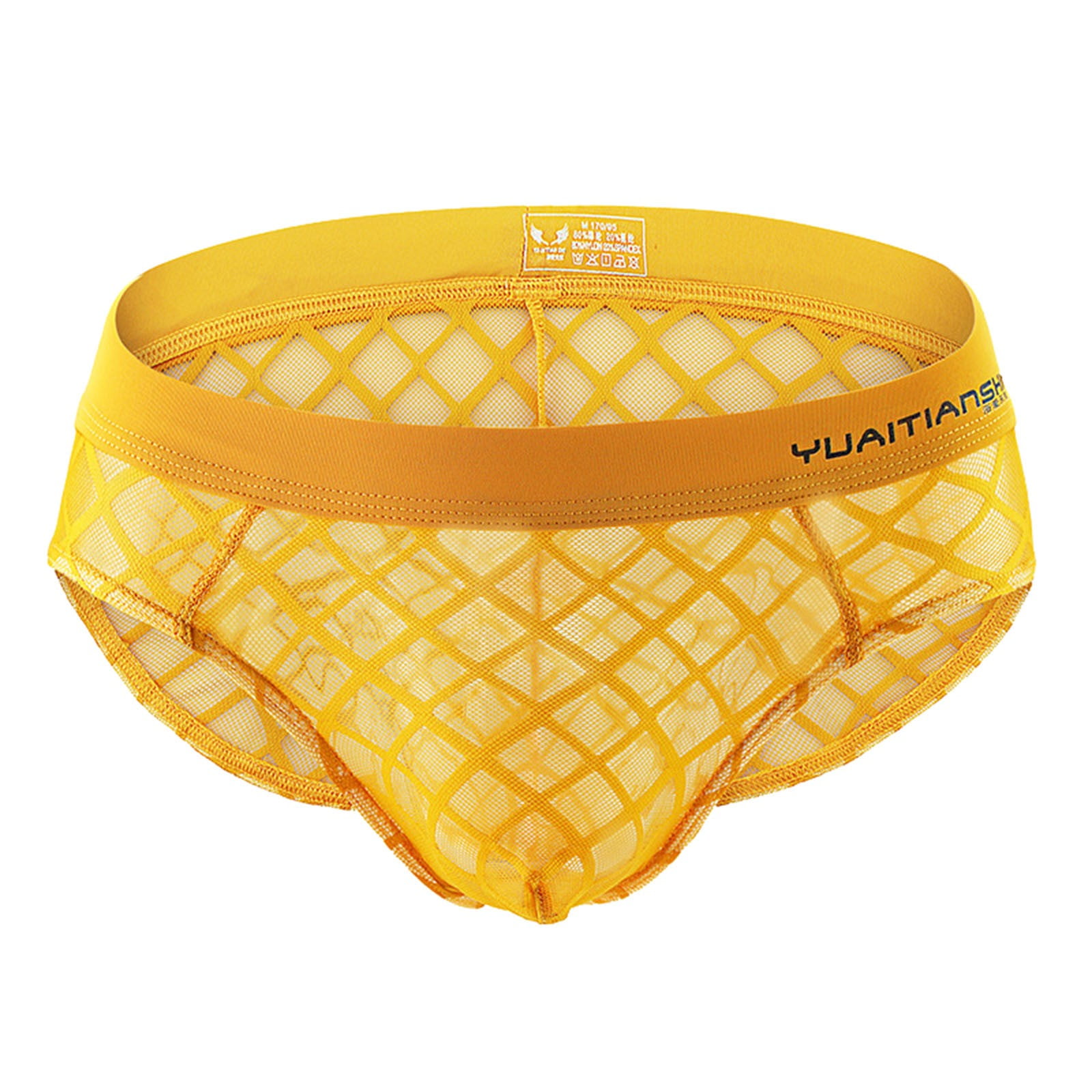 Boxers Briefs for Men Briefs Classic Underwear Solid Yellow S 1-Pack ...