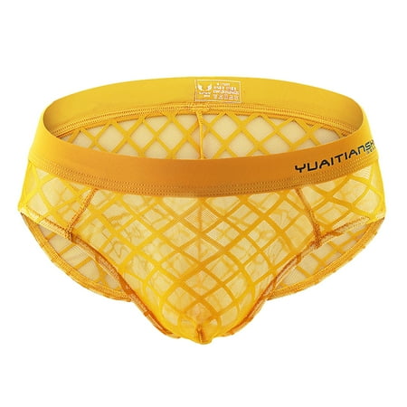 

Panties For Men Underwear Nylon Mesh Low Waist Solid Color Breathable Underwear Briefs