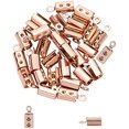 thumbnail image 1 of 30pcs 3.5mm Rose Gold Crimps Ends for Jewelry Making Crimp Ends Fold Over Cord Ends Jewelry Finding Kit, 1 of 8