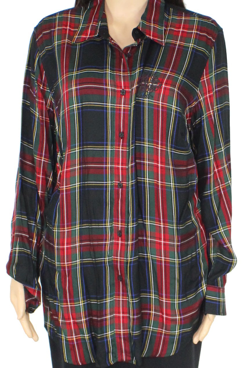 Ralph Lauren - Women's Shirt Red Plus Plaid Button Down 1X - Walmart ...