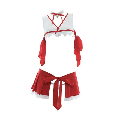 

Lovehome Christmas Women Miniskirt Pajamas Underwear Set Lingerie