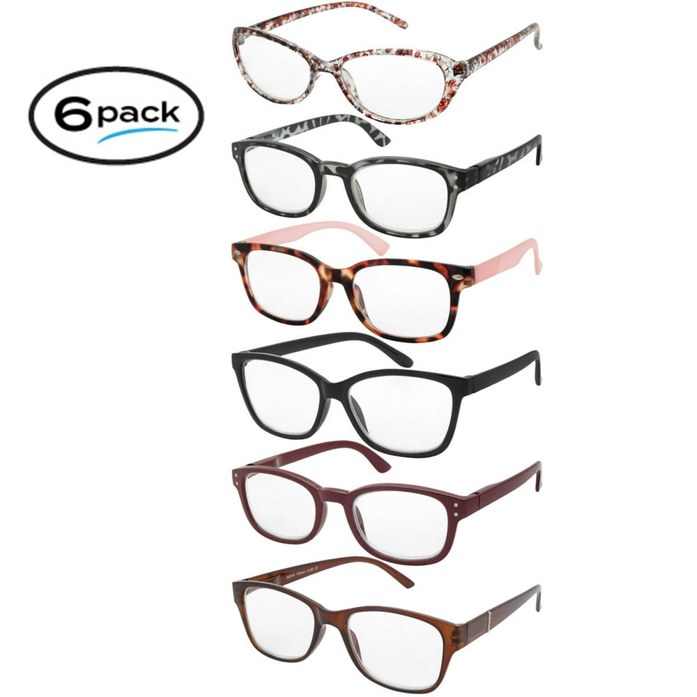 Reading Glasses Ladies Fashion Readers 6 Pack Glasses Assorted Value