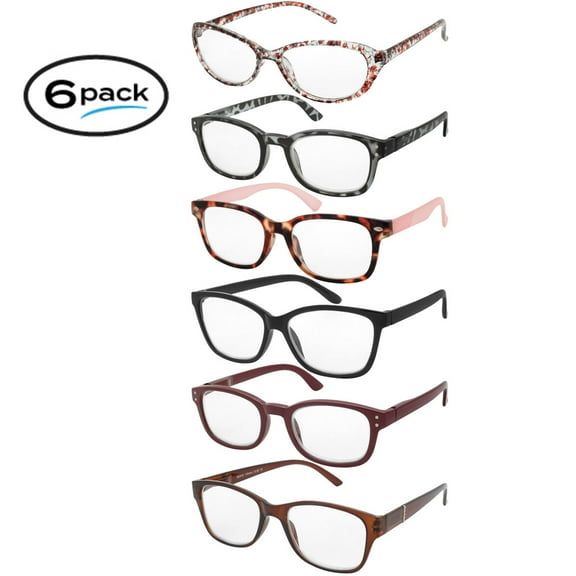 Reading Glasses Ladies Fashion Readers 6 Pack Glasses Assorted Value Pack