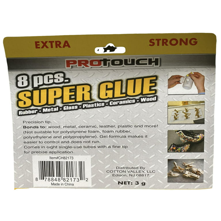 8pc Super Glue Extra Strong Protouch 3g Each for Rubber Metal Glass Plastic  Ceramics Wood and More