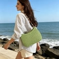 thumbnail image 4 of BUDAO00 Summer Woven Beach Bag Crossbody Bag Purse For Women, Bohemian Shoulder Bag, with Chain Shoulder Strap, Beach Tote for Travel or Daily Use (Green), 4 of 6