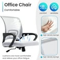 thumbnail image 4 of JONPONY Ergonomic Office Chair，Swivel Desk Chair with Lumbar Support, Adjustable Height with Armrests for Adults,White, 4 of 13