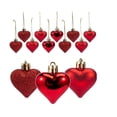 thumbnail image 4 of Adornos de guirnalda para árbol de Navidad, colgante pequeño, regalo de San Valentín, 4,5 cm, forma de corazón de amor galvanizado, bola de color, 4 of 6
