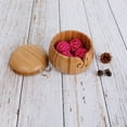 thumbnail image 4 of Recipiente de bambú para guardar artículos de lana con tapa desmontable y orificios para crochet, artículos básicos para tejer y decoración del hogar, 4 of 6