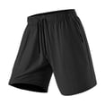 thumbnail image 6 of Men Athletic Shorts Men's Solid Color Elastic Waist Drawstring Zipper Pocket Casual Sports Shorts Black Xxxl, 6 of 9