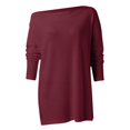 thumbnail image 4 of Tiweut Casual Sweaters for Women Off Shoulder Long Sleeve Oversized Solid Color Pullover Sweater Knit Loose Fit Elegant Blouses Red,M, 4 of 5