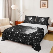 Castle Fairy Psychedelic Constellations Twin Sheet Sets 3pcs for Female Men Women,Universe Galaxy Mooon Twin Fitted Sheet Microfiber,Starry Sky Breathable Flat Sheet,Ultra Soft Home Decor