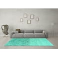 thumbnail image 3 of Ahgly Company Machine Washable Indoor Rectangle Abstract Turquoise Blue Modern Area Rugs, 2' x 5', 3 of 4