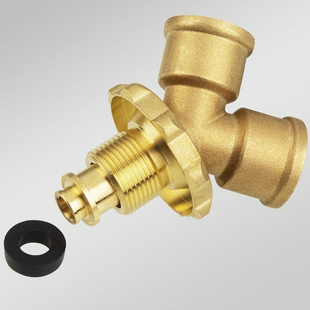Adaptador divisor de propano shamjiam Conexión Rápida con Adaptador de gas de Válvula de Cierre