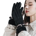 thumbnail image 2 of Woman Riding Windproofed Gloves Thick Soft Fleece Cuff Anti-slip Water Resistant Design for Cold Weather Outdoor Skiing and Cycling, 2 of 4