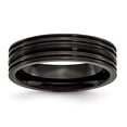 thumbnail image 2 of Chisel  Titanium Grooved Black 6mm Band, 2 of 5